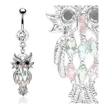 Šperky4U piercing do pupíku sovička WP01212