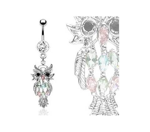 Šperky4U piercing do pupíku sovička WP01212