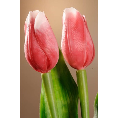 Paramit Umělý tulipán tmavě růžovo bílý 40 cm