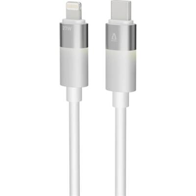 AVAX KAB AVAX CB314 GLOWY 27W USB-C - Lightning кабел за бързо зареждане, бял - 1 м (AVAX CB314)