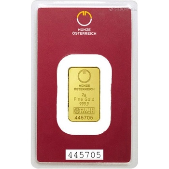Münze Österreich zlatá tehlička 2 g