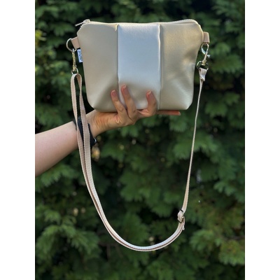 Jilcat crossbody a bílé pruhy Béžové