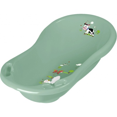 KEEEPER Dětská vanička 84cm Funny Farm se zátkou Zelená