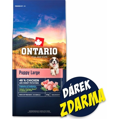 Ontario Puppy & Junior Large Chicken & Sweet Potatoes 12 kg