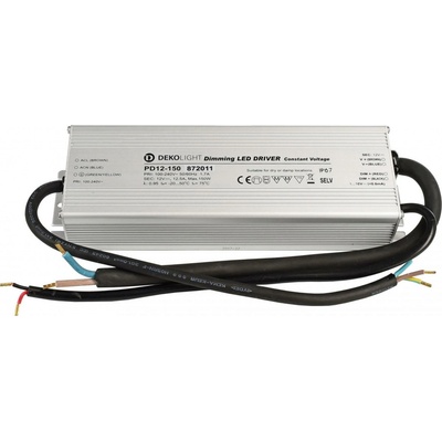 Dekolight KapegoLED napájení PD12-150-1-10V konstantní napětí 12500 mA IP67 stmívatelné 12V DC 150,00 W 872011