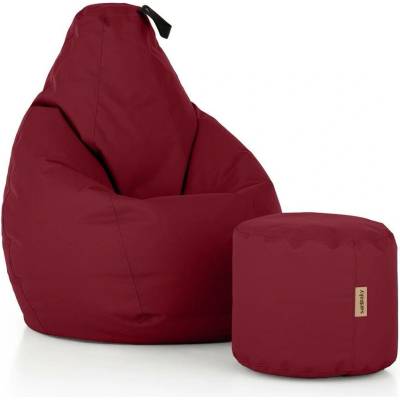 SakyPaky sedací set Hruška s taburetem červená