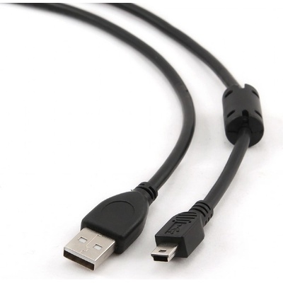 Gembird CCF-USB2-AM5P-6 USB 2.0 A-Mini B (5pin) propojovací, HQ s ferritovým jádrem, 1,8m, černý