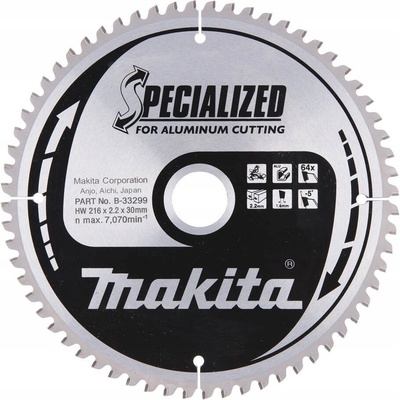 MAKITA Kotouč na řezání hliníku -5° SPECIALIZED 216x30 64Z B-33299
