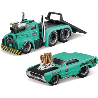 MAISTO muscle Transports 1953 MACK B-61 Flatbed 1968 Dodge Dart HEMI Gasser 1:64