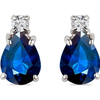 Klenota zlaté náušnice s diamantmi a zafíry k0417022