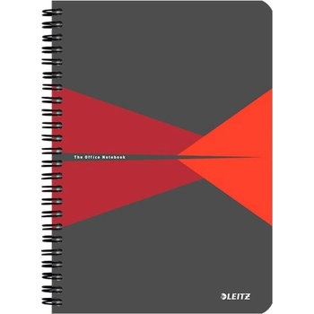 Leitz Тефтер със спирала LEITZ Office A/5 90 листа с PP корица червен 44991025/44990025 (44991025/44990025)