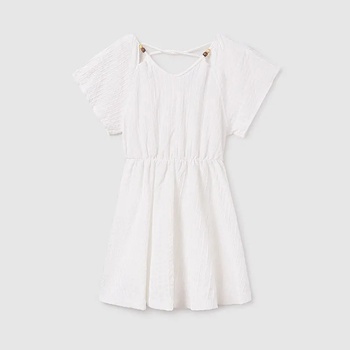 Mayoral Рокля кафтан в бял цвят за момиче Майорал