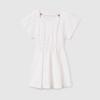 Mayoral Рокля кафтан в бял цвят за момиче Майорал