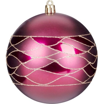 MagicHome Gule4 ks bordové matné s dekoráciou na vianočný stromček 10 cm