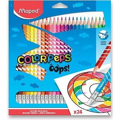 Maped Color Peps trojhranné pastelky s pryží 24 ks
