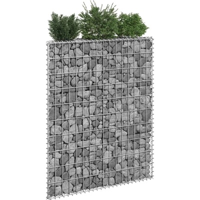 Nabytek XL Trapézový gabionový vyvýšený záhon pozinkovaná ocel 80x20x100 cm