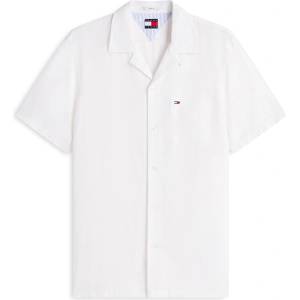 Tommy Hilfiger Риза Tommy Jeans Men's Short Sleeve Plain Shirt - Ecru