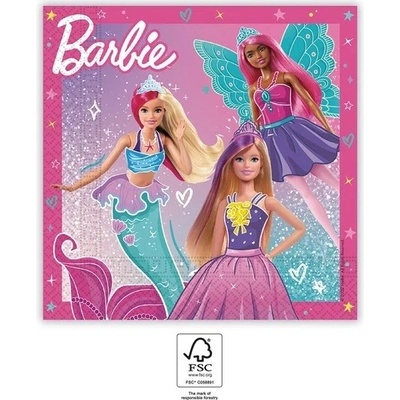 Procos Papírové ubrousky barbie 33x33cm 20ks