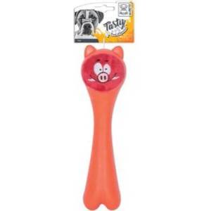 M-PETS Tasty Robi Orange - Играчка за куче Роби Оранжев, диспенсър за лакомства, материал TPR, С писукаща част - 23, 5 x 6, 5 x 6, 5 cm, Белгия - 10638105