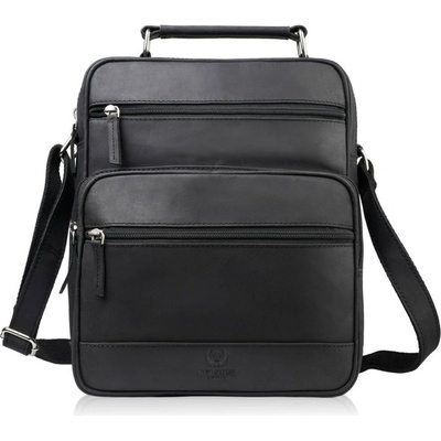 Paolo Peruzzi pánská kožená brašna přes rameno do práce černá