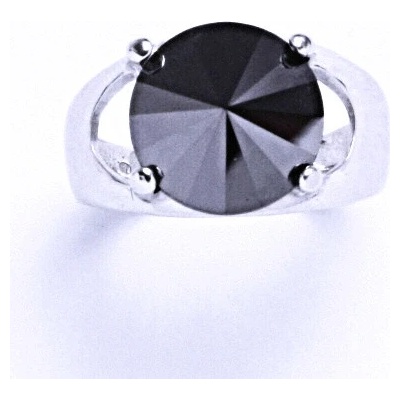 Čištín Stříbrný s krystalem Swarovski Rivoli HematitT 1188