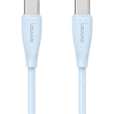 USAMS GREEN SERIES кабел за данни Type-C - Type-C, 100cm, светлосин SJ716USB03 (SJ716USB03)
