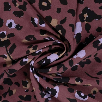 Viskóza vzor - Leopard na hnědém