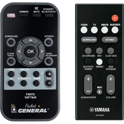 GENERAL Yamaha vaf7640 - дистанционно управление дубликат (vaf7640)
