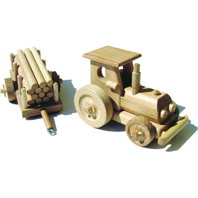 Ceeda Cavity Drevený Traktor s vlečkou
