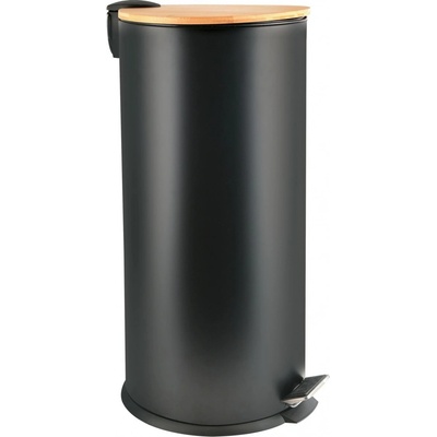 Spirella pedálový odpadkový koš ADONIS, matná černá ocel, bambusové víko, 30 L 10_21091