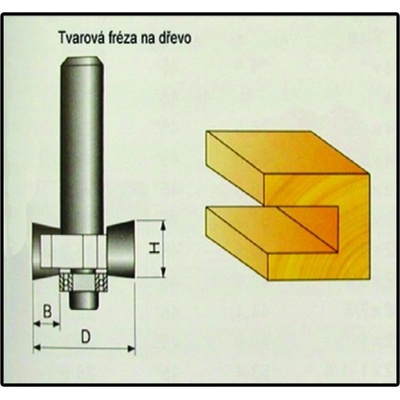 Fréza tvarová do dřeva F12 - 9,4x8mm