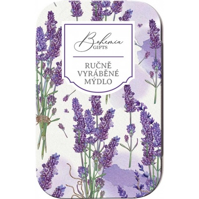 Bohemia Gifts & Cosmetics Levanduľa ručne vyrábané toaletné mydlo s glycerínom v plechovej krabičke 80 g