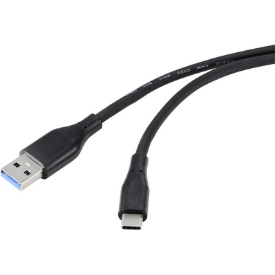 Renkforce RF-4995172 USB 3.2 Gen1 USB-A zástrčka USB-C ® zástrčka 1m černý
