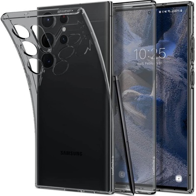 Spigen Liquid Crystal Case - тънък силиконов (TPU) калъф за Samsung Galaxy S23 Ultra (сив)