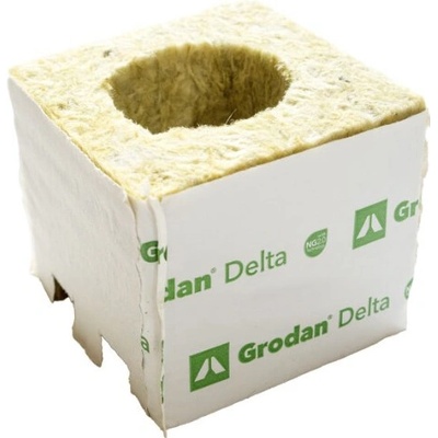 Grodan Delta NG2.0 75x75x65mm, pěstební kostka s velkou dírou 42x40mm 1ks