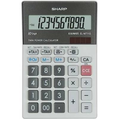 SHARP Kalkulačka EL-M711G, stolní, 10místný displej, SHARP