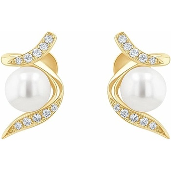 Eppi Náušnice s perlou a diamantmi Carolita E47121