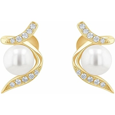 Eppi Náušnice s perlou a diamantmi Carolita E47121