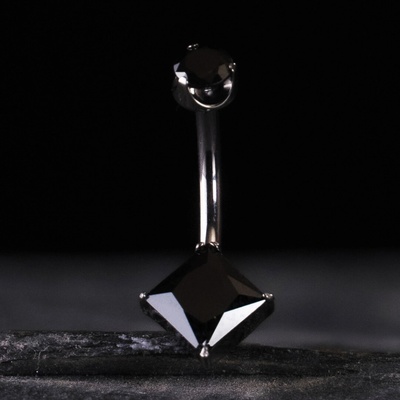 CryptoEshop Titanový piercing do pupíku BlackSpade s černým zirkonem 1,6 mm 10 mm CBJ-1421_1410-BK
