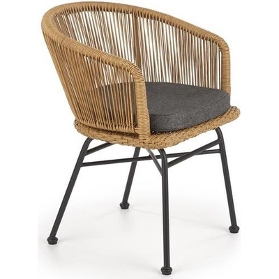 Halmar Zahradní křeslo K400 - přírodní/černá