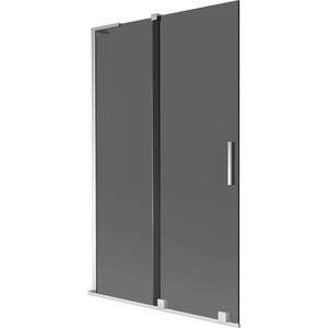 Mexen Velar L душ екран за вана, двукрилен плъзгащ се 110 x 150 см, графит, хром - 896-110-003-41-01 (896-110-003-41-01)