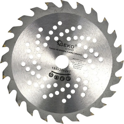 GEKO Kotouč pilový vidiový s otvory, 185x20x24T