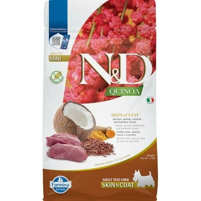 N&D Quinoa Dog Adult Mini Grain Free Skin & Coat Venison & Coconut 7 kg