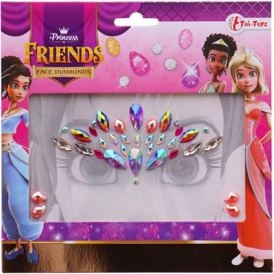 Obličejové zdobící diamanty kamínky Princezna plast 2 druhy v sáčku 18 ks