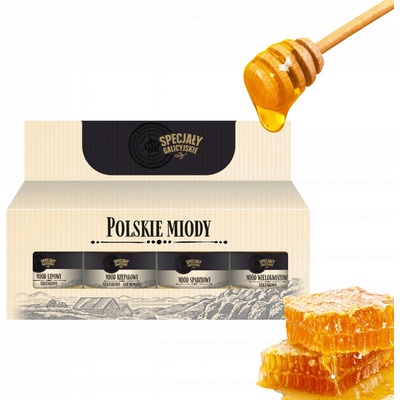 Sada prémiových přírodních medů Haličské speciality 4x50g
