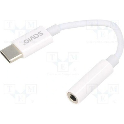 Savio AK-52 USB 3.1, Jack 3,5mm zásuvka,USB C vidlice, 0,11m, bílý