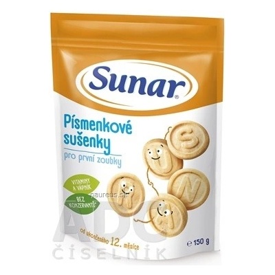 Hero Sunar Písmenkové sušienky pre prvé zúbky 150 g