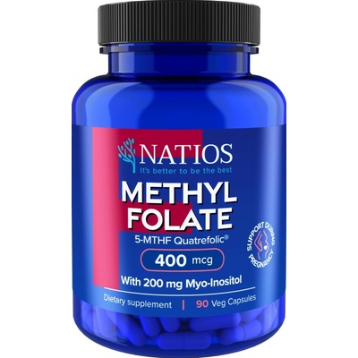 NATIOS Methyl Folate, Aktívna kyselina listová, 400 mcg, 90 vegánskych kapsúl
