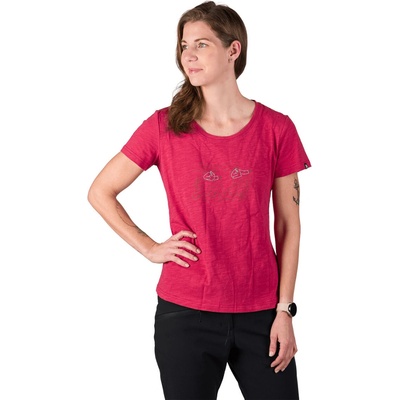 Northfinder Dámske outdoorové tričko z organickej bavlny mäkký materiál HELENA cherry