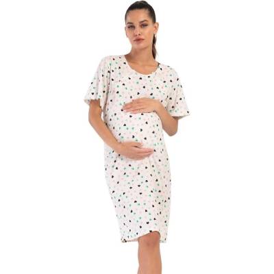 Бяла нощница за кърмачки с цветни сърца